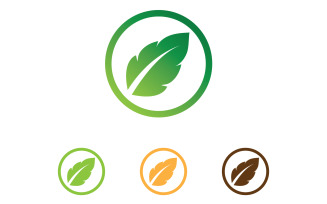 Eco green leaf nature fresh tree element logo v9