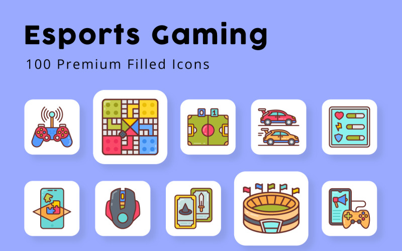 Esports Gaming Filled Icons Icon Set