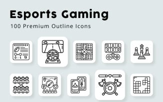 Esports Gaming Outline Icons