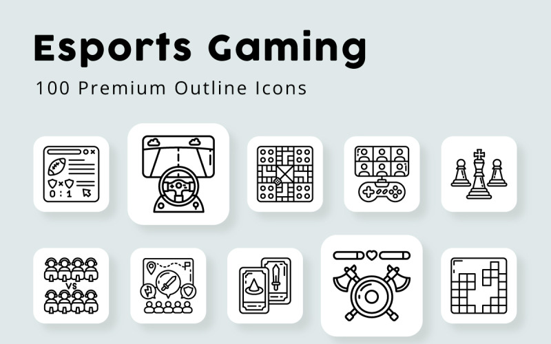 Esports Gaming Outline Icons Icon Set