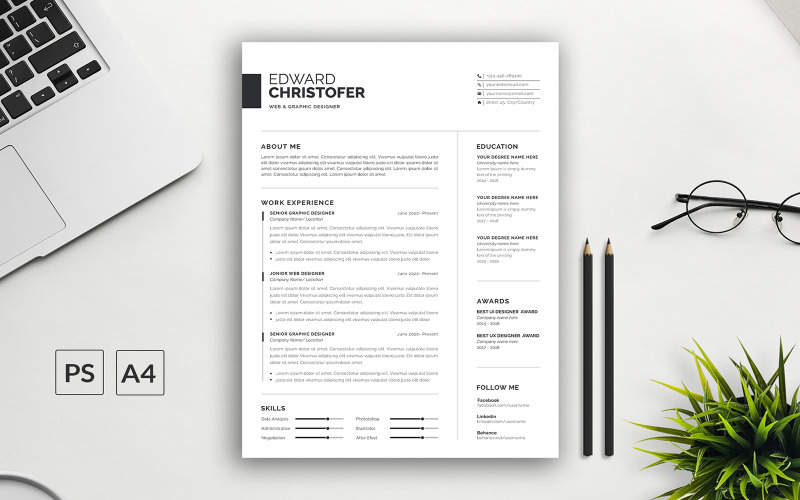 Resume and Cover Letter Template | Edward Christofer Resume Template