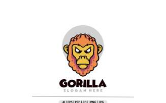 Cute monkey head cartoon logo