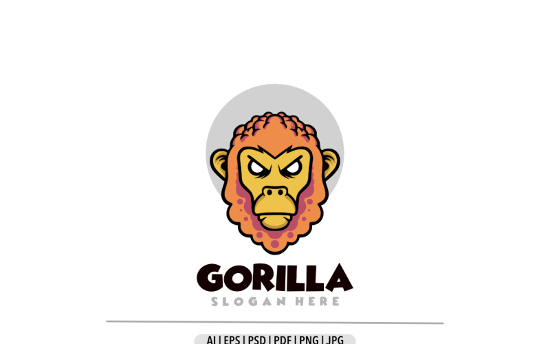Cute monkey head cartoon logo Logo Template