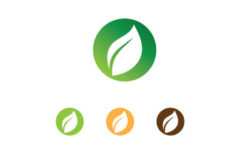 Eco green leaf nature fresh tree element logo v15