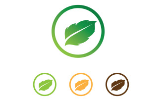 Eco green leaf nature fresh tree element logo v16