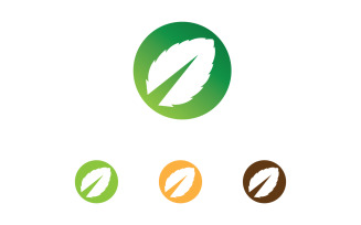 Eco green leaf nature fresh tree element logo v17