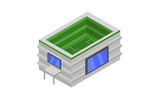Isometric and colored stadium in vector on a background