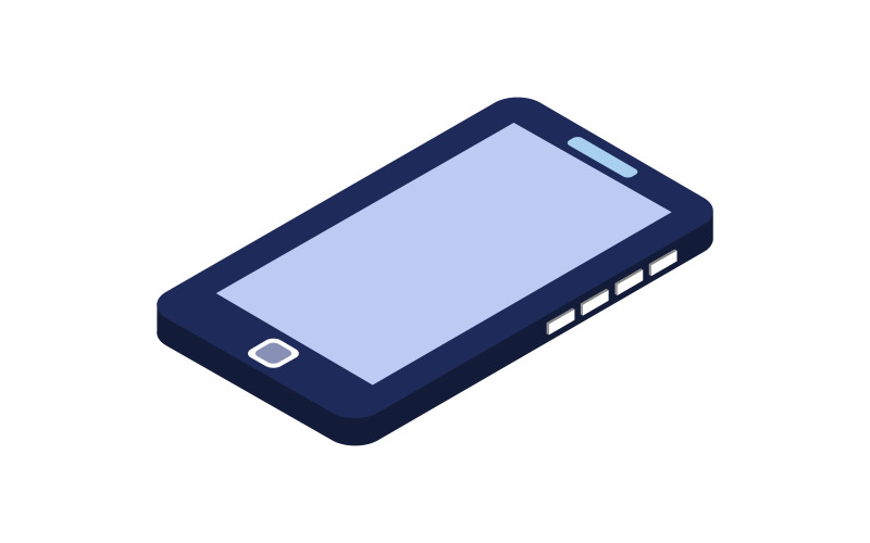 Isometric and colorful smartphone in vector on background Vector Graphic