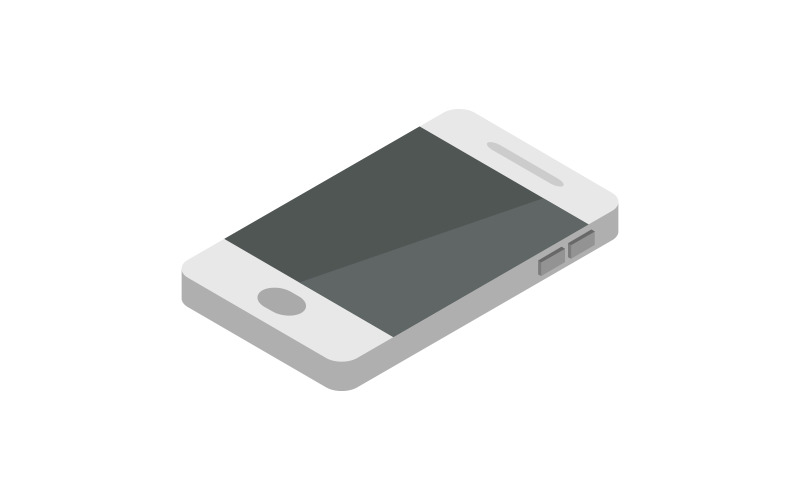 Isometric smartphone illustrated in vector on a white background Vector Graphic