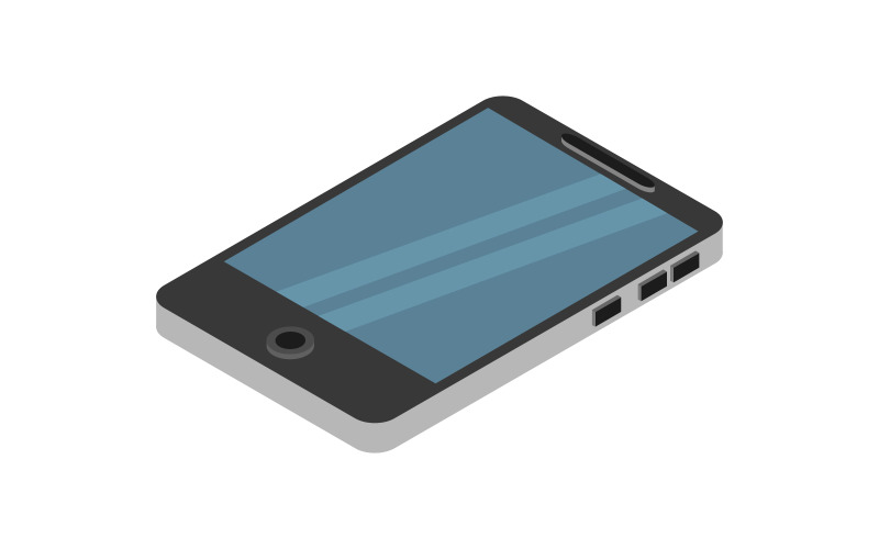 Isometric smartphone in vector on background Vector Graphic