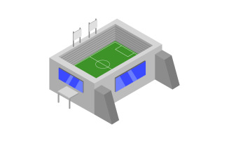 Isometric stadium in vector on background