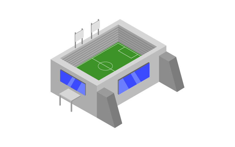 Isometric stadium in vector on background Vector Graphic