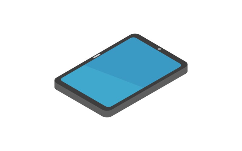 Isometric tablet illustrated and colored in vector on background Vector Graphic