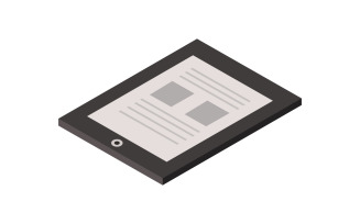Isometric tablet in vector on white background
