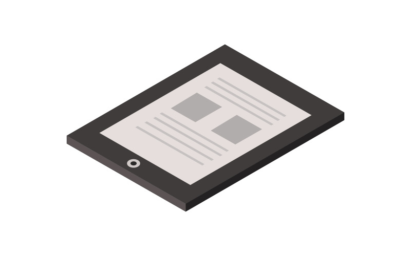 Isometric tablet in vector on white background Vector Graphic