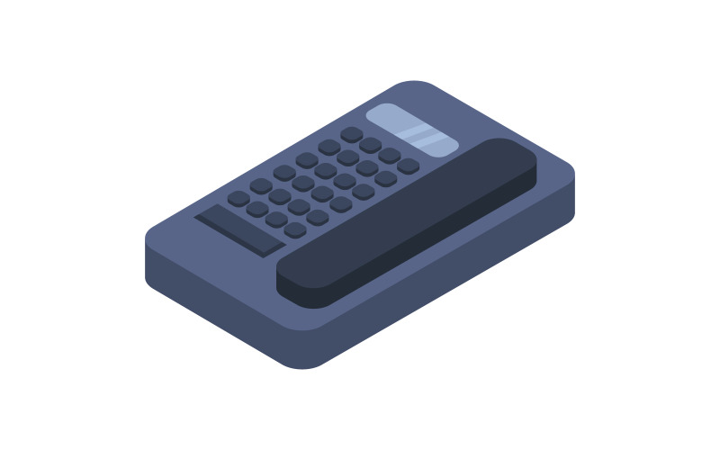 Isometric telephone illustrated in vector on background Vector Graphic
