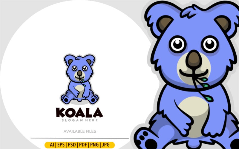 Koala are eating mascot logo Logo Template