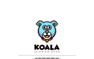 Koala head mascot simple logo