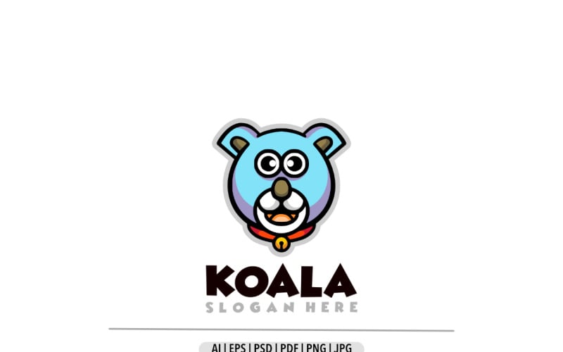 Koala head mascot simple logo Logo Template