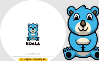 Koala mascot cartoon logo design