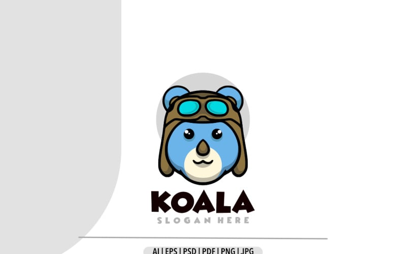 Koala pilot mascot logo template Logo Template