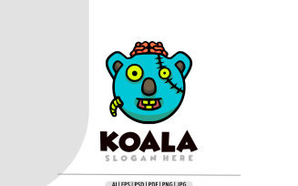 Koala zombie mascot logo template