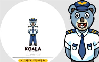 Pilot koala mascot logo design