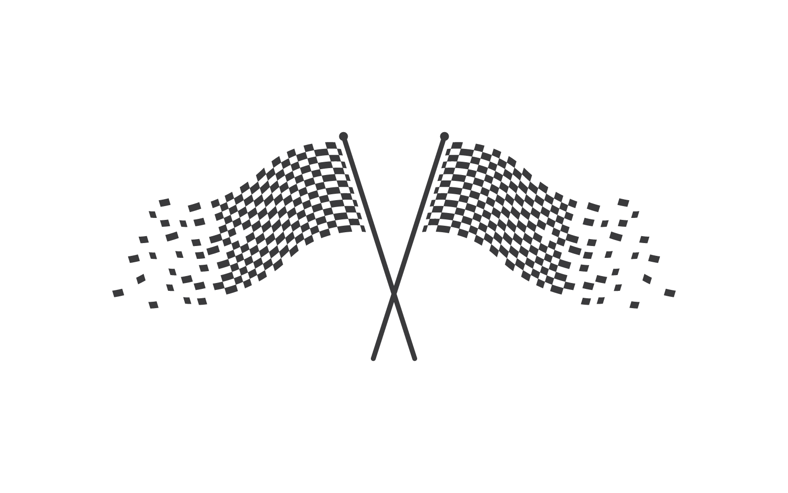 Race vlag logo vector platte ontwerpsjabloon