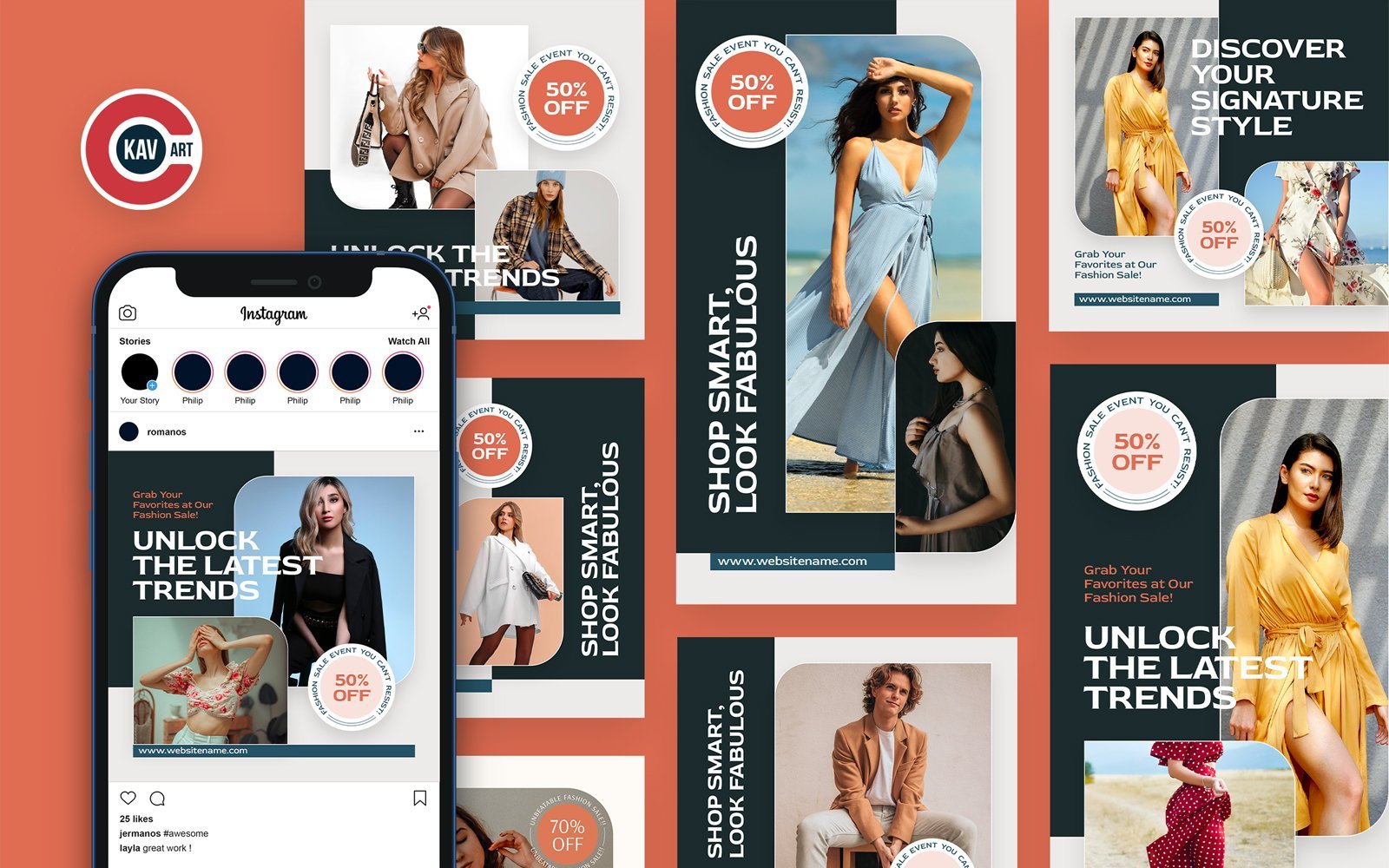 Kit Graphique #339279 Instagram Fashion Divers Modles Web - Logo template Preview