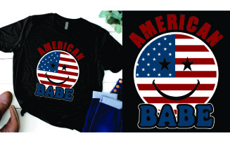 American Flag babe 4th of July Independence Day US Patriotic T-Shirt