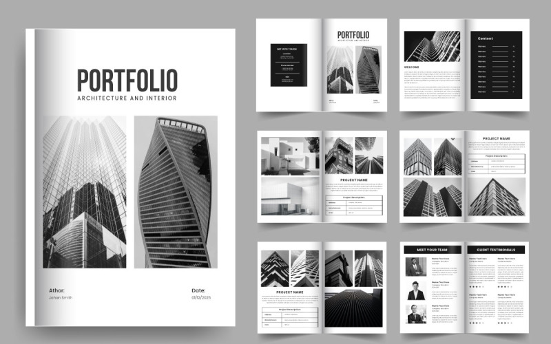 Architecture and interior portfolio design a4 standard size brochure portfolio template Magazine Template