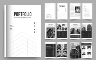 Architecture and interior portfolio design a4 standard size portfolio template