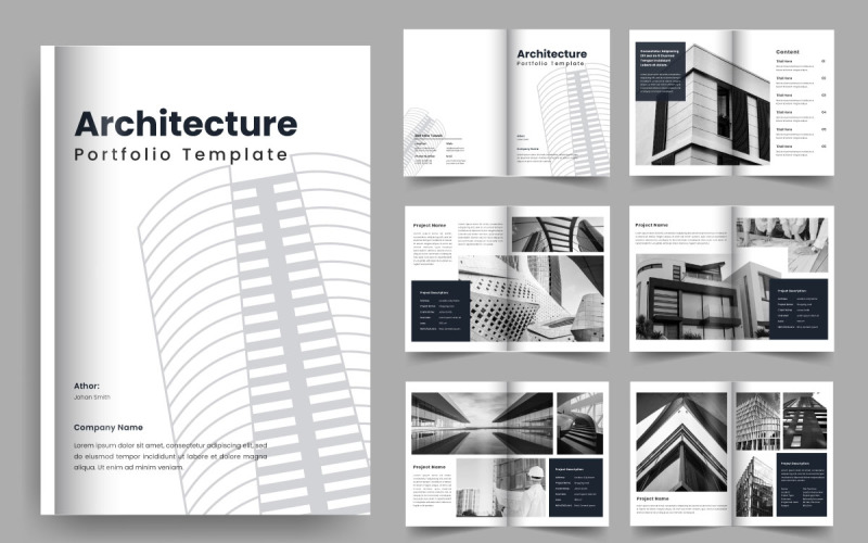 Architecture portfolio interior portfolio layout and photography brochure portfolio template Magazine Template