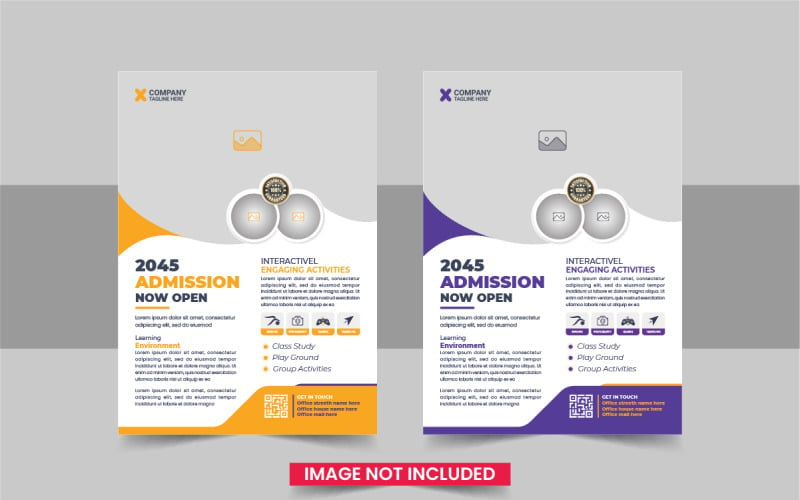 Back to school education admission flyer layout or School admission flyer design template Corporate Identity