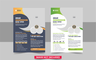 Back to school education admission flyer layout or School admission flyer design