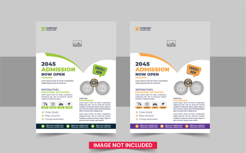 Back to school education admission flyer layout or School admission flyer template design Corporate Identity
