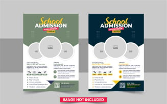 Back to school education admission flyer layout or School admission flyer