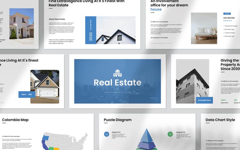 Clean Real Estate Presentation Template PowerPoint Template