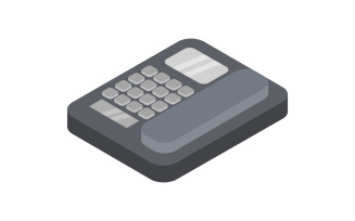 Isometric telephone illustrated in vector on a white background
