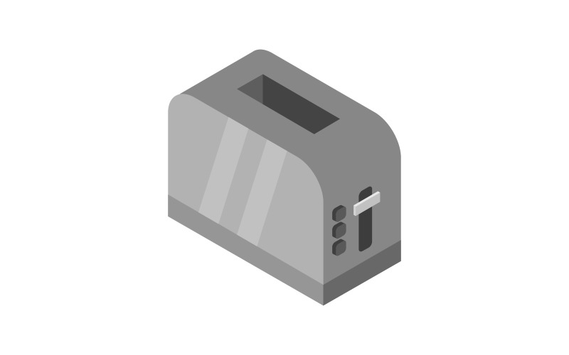 Isometric toaster illustrated in vector on a white background Vector Graphic