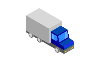 Isometric truck on a white background