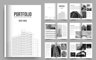 Modern building architecture portfolio interior portfolio template design