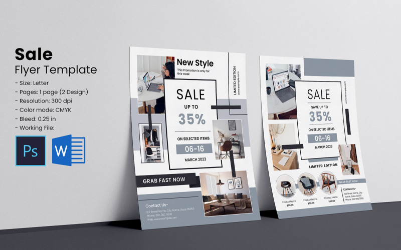 Product Sale / Promotional Flyer , word & Psd Corporate Identity