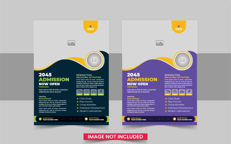 school education admission flyer layout or School admission flyer template Corporate Identity