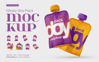 Glossy Doy Pack Mockup Set