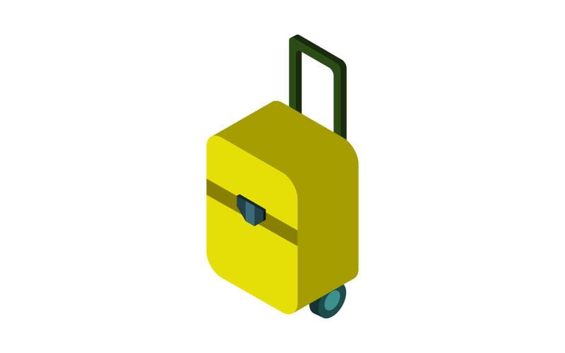 Isometric travel suitcase illustrated in vector on white background Vector Graphic