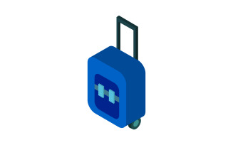 Isometric travel suitcase in vector on white background