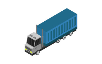 Isometric truck illustrated in vector on a background