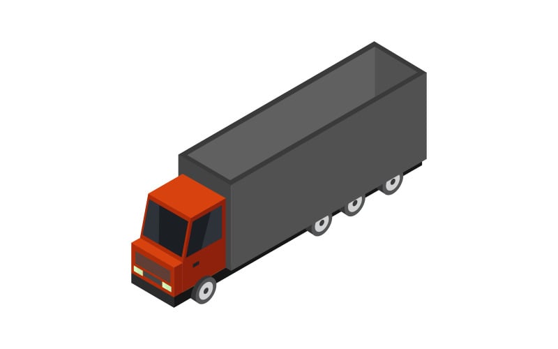 Isometric truck illustrated in vector Vector Graphic
