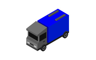 Isometric truck in vector on a white background